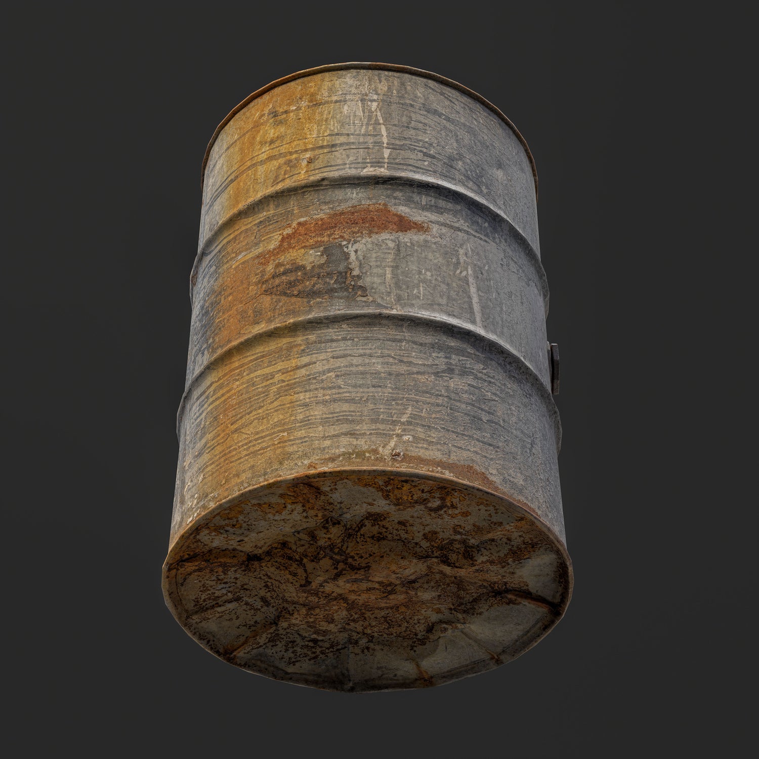 3D Rusty Old Chemical and Oil Metal Barrel