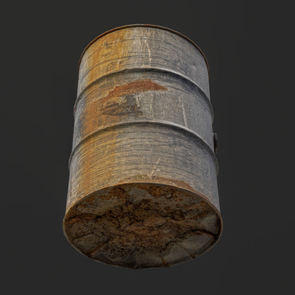 3D Rusty Old Chemical and Oil Metal Barrel