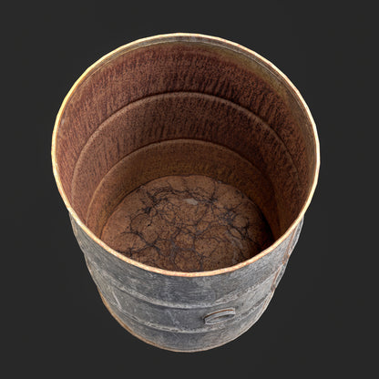 3D Rusty Old Chemical and Oil Metal Barrel