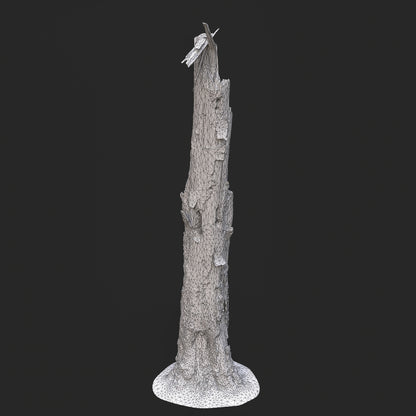 3D Weathered Dead Tree Trunk