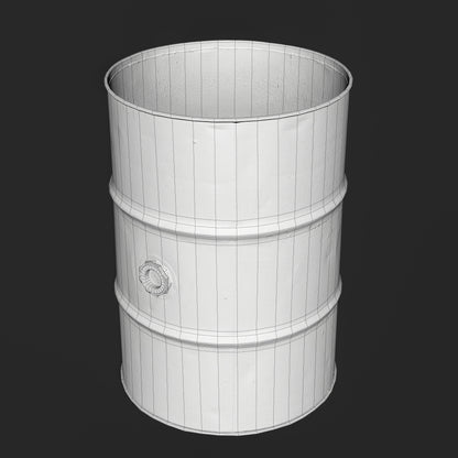 3D Rusty Old Chemical and Oil Metal Barrel