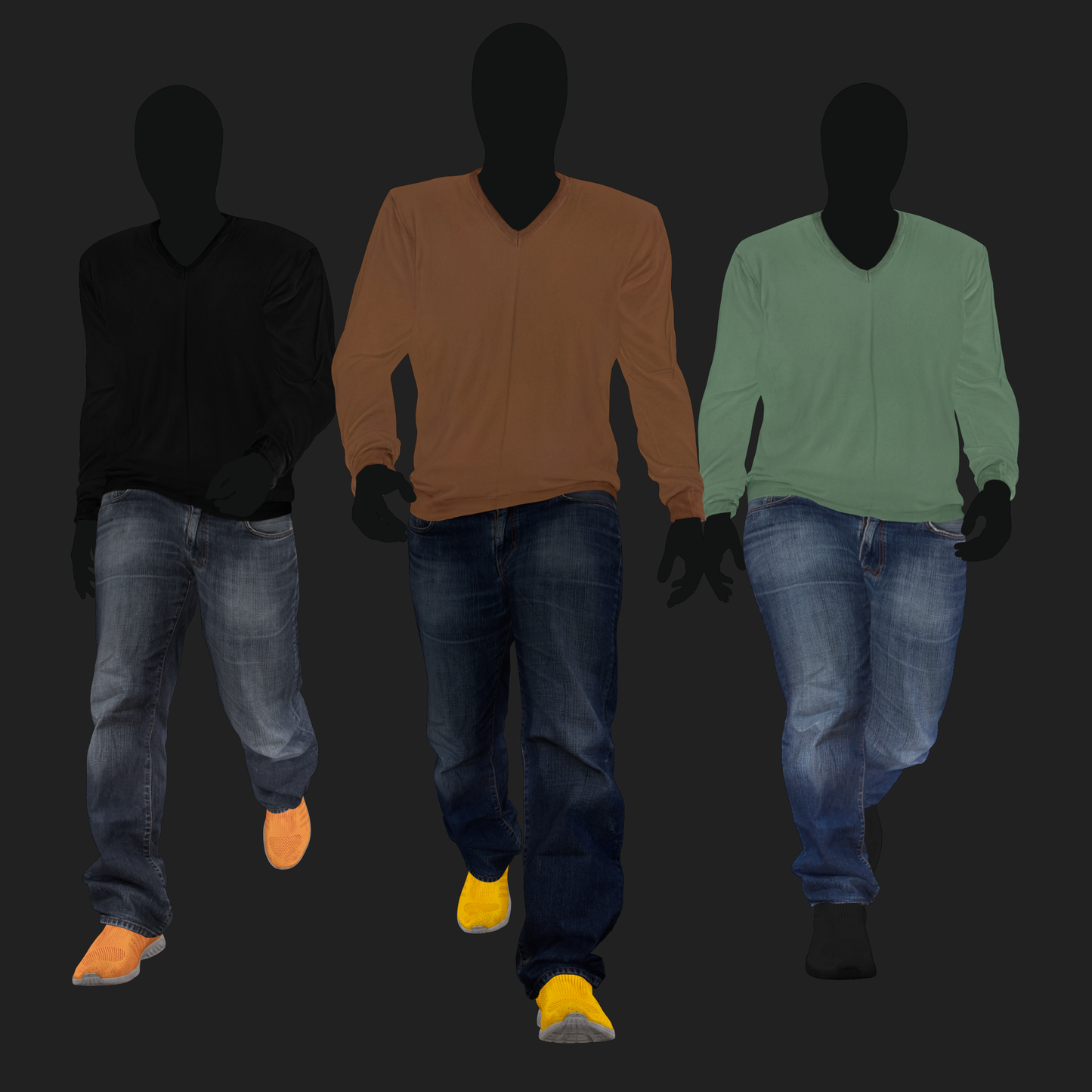 Men's V-neck Sweater & Jeans