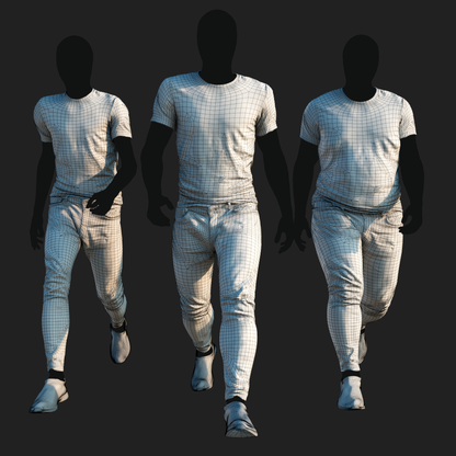 3D Clothing set of Men&